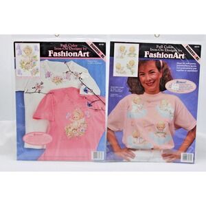 Lot of 2 VTG Iron On Dimensions Fashion Art Butterfly Baby & Sweet Baby Angels